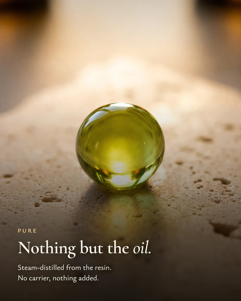 A pure drop of the distilled oil