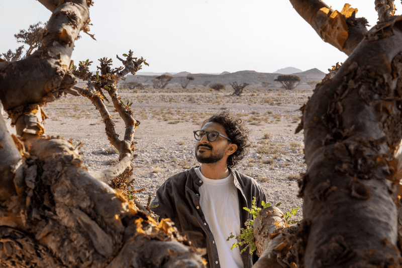 Shoaib with harvesters in Dhofar