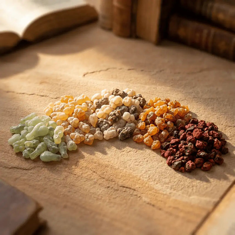 Hands preparing sacred resin ritual